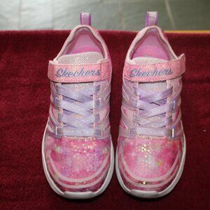 Girls Skechers Velcro Closure Sneakers Pink and Purple